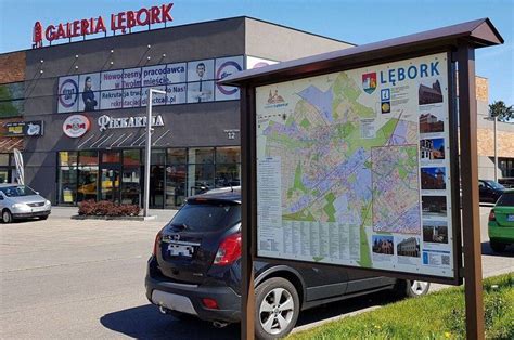 Mapa Lęborka z zaznaczonymi głównymi ulicami