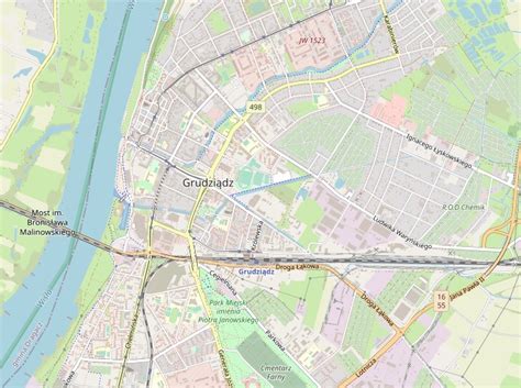 Mapa Grudziądza z zaznaczoną lokalizacją Kancelarii Komorniczej