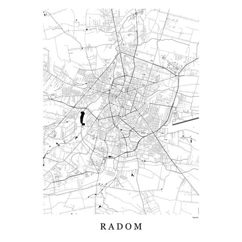 Mapa Radomia z zaznaczoną lokalizacją kancelarii komorniczej