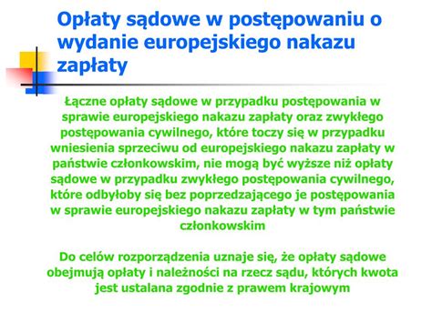 Schemat postępowania w sprawie Europejskiego Nakazu Zapłaty