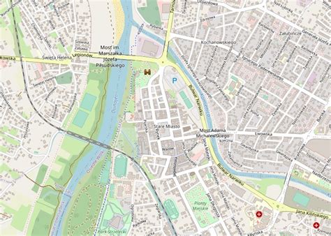 Mapa Nowego Sącza z zaznaczonym adresem kancelarii komorniczej