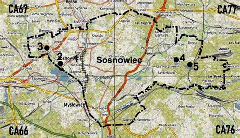 Mapa Polski z zaznaczonym Sosnowcem