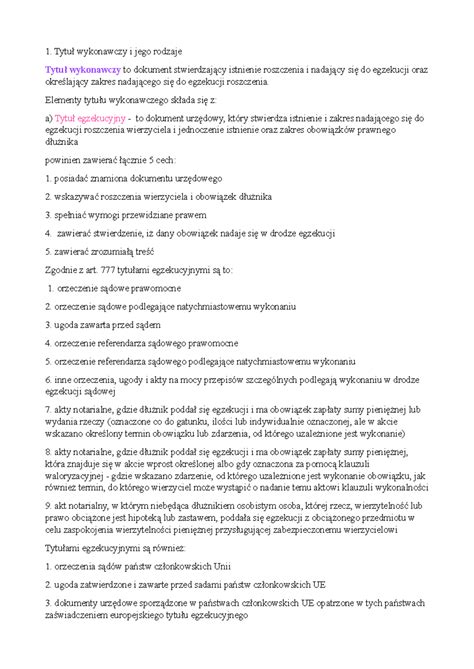 Tytuł wykonawczy w postępowaniu egzekucyjnym