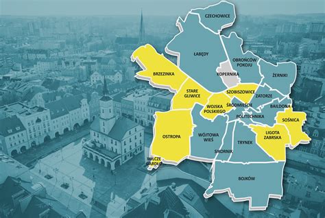 Mapa przedstawiająca podział na rewiry komornicze