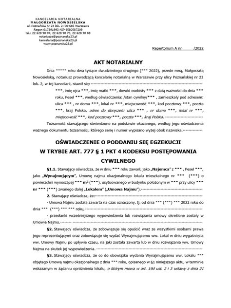 Porównanie wariantów pkt 4 i pkt 5 art. 777 KPC
