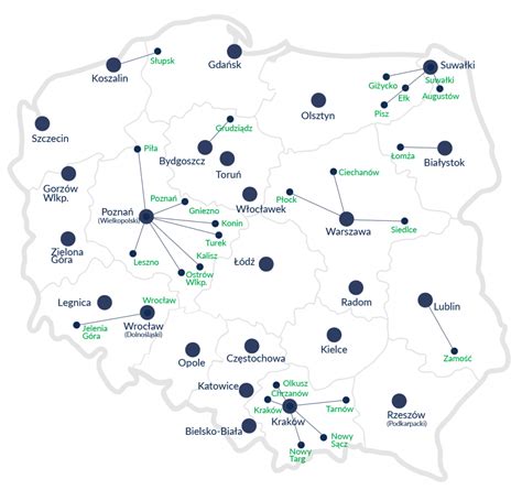 Mapa sądów okręgowych w Polsce