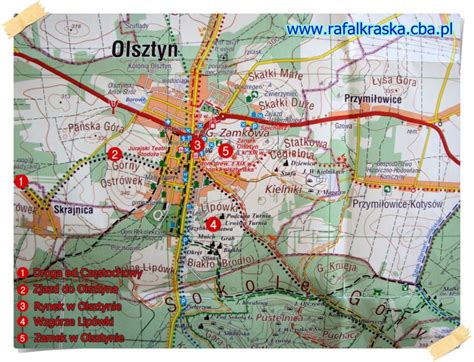 Mapa Olsztyna i okolic