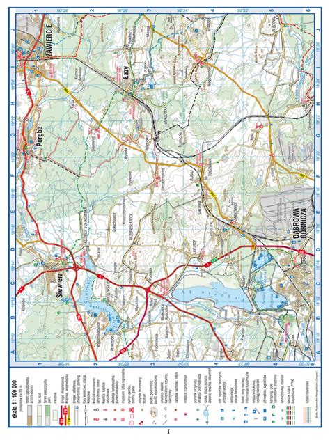 Mapa Dąbrowy Górniczej z zaznaczonymi ulicami 3-go Maja i Kasprzaka