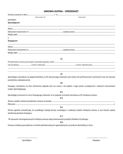 Ilustracja przedstawiająca umowę kupna-sprzedaży samochodu