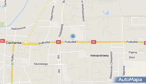 Mapa Pułtuska z zaznaczonymi kancelariami komorniczymi