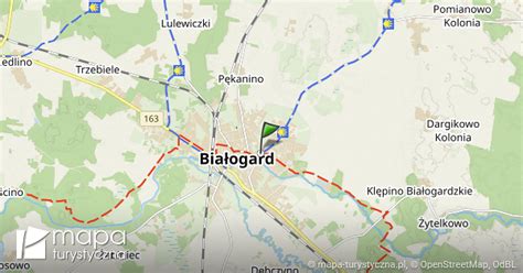 Mapa miasta Białogard z zaznaczonym Rejonem Sądu