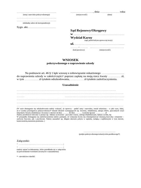 Schemat procesu dochodzenia naprawienia szkody w postępowaniu karnym