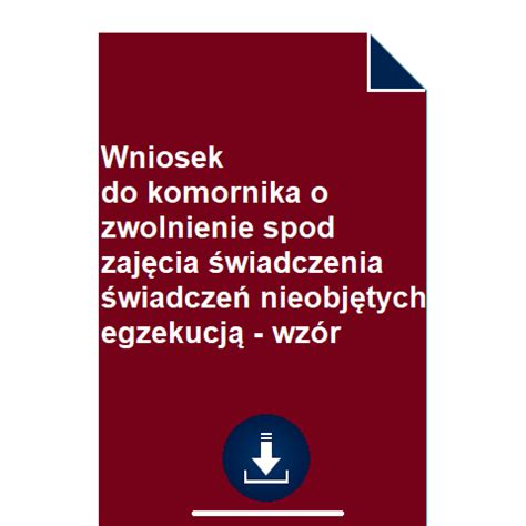 Przykładowy wniosek o rozliczenie wpłat do komornika