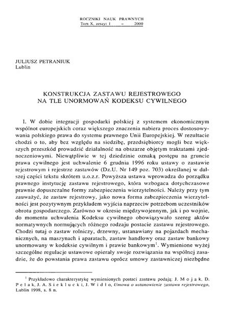 Schemat ustanowienia zastawu rejestrowego