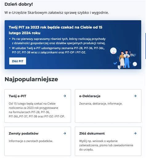 Zrzut ekranu z systemu e-Urząd Skarbowy pokazujący status zwrotu podatku.
