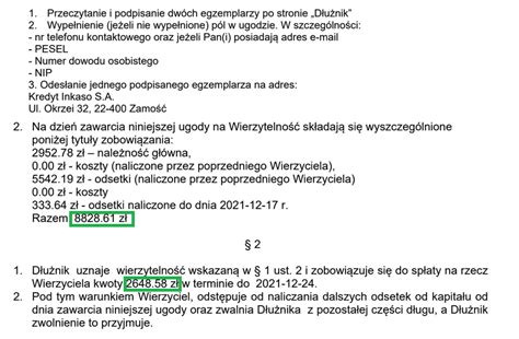 Przykład ugody z Kredyt Inkaso