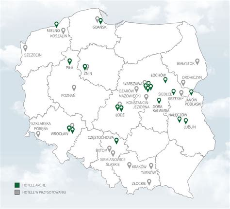 Mapa Łańcuta z zaznaczonymi lokalizacjami kancelarii komorniczych