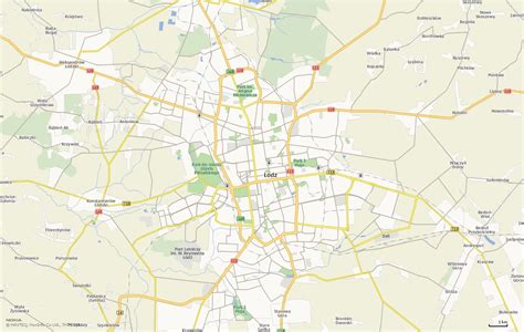 Mapa Łodzi z zaznaczonymi kancelariami komorniczymi