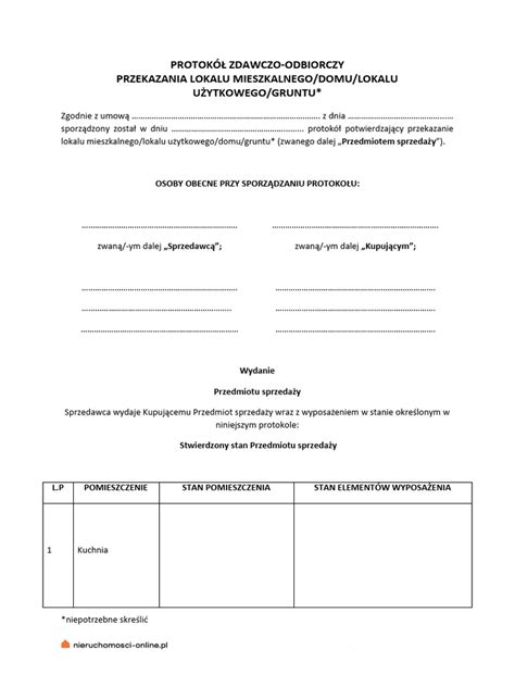 Dokumenty potwierdzające wykonanie usługi