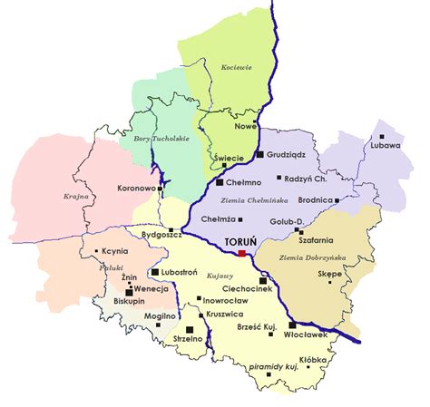 Mapa powiatu brodnickiego z zaznaczonymi lokalizacjami nieruchomości