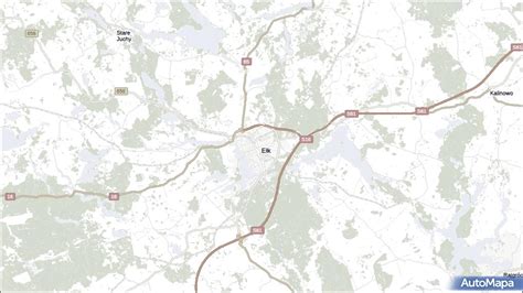 Mapa Ełku z zaznaczonym Sądem Rejonowym