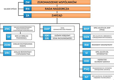 Schemat struktury zarządu spółki