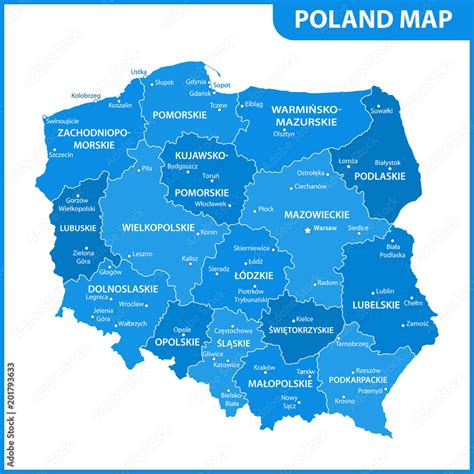 Mapa Polski z zaznaczonym województwem kujawsko-pomorskim