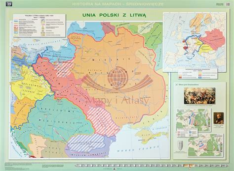 Mapa unii realnej z Litwą i zarys granic państwa w XVI wieku