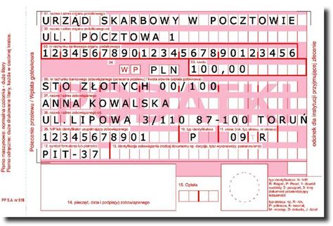 Schemat wypełniania formularza przelewu do urzędu skarbowego