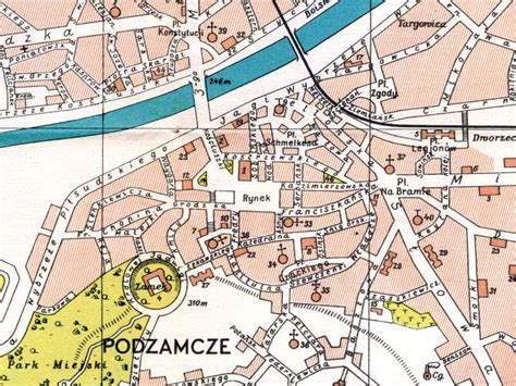 Mapa Przemyśla z zaznaczonym gettem