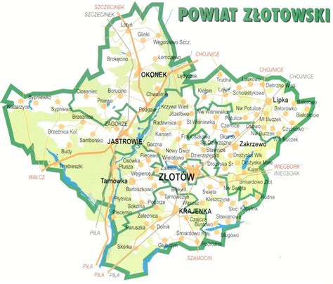 Mapa powiatu wągrowieckiego