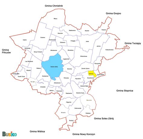 Mapa gminy Gołuchów
