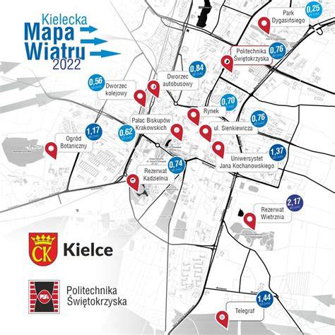 Mapa Kielc z lokalizacją kancelarii windykacyjnych