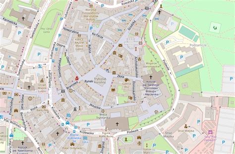 Mapa Lublina z zaznaczonymi rewirami komorniczymi