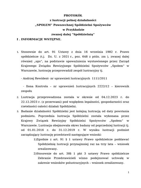Przykładowy protokół tymczasowego zajęcia ruchomości