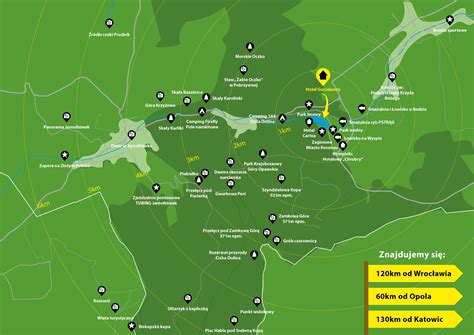 Mapa z zaznaczeniem lokalizacji licytowanych nieruchomości w Kędzierzynie-Koźlu i okolicy