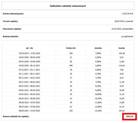 Tabela przedstawiająca przykładowe koszty komornicze