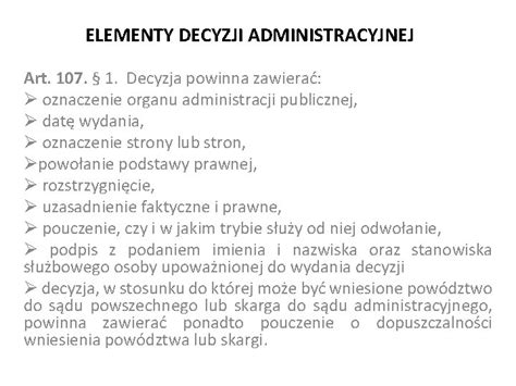 Schemat elementów decyzji administracyjnej