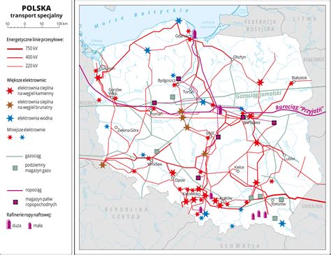 Mapa powiązań relacyjnych sieci transportowej w Polsce