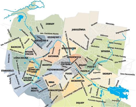 Mapa dzielnicy Wygoda w Białymstoku