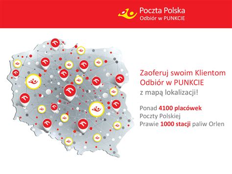 Mapa placówek Poczty Polskiej
