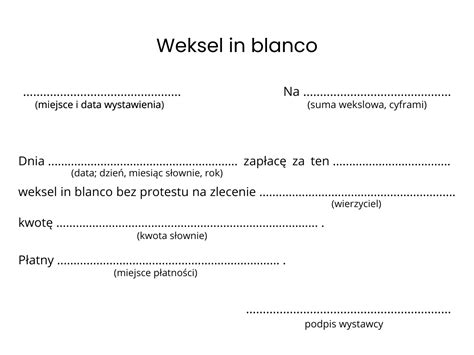 Weksel in blanco i jego elementy