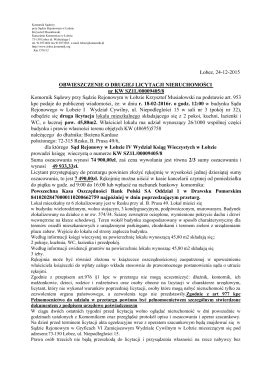 Przykładowe obwieszczenie o licytacji komorniczej