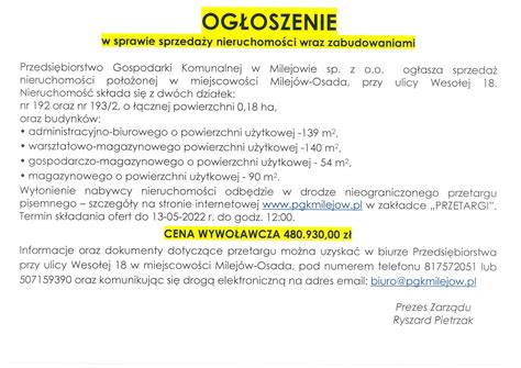 Przykładowe ogłoszenie o sprzedaży nieruchomości przez komornika