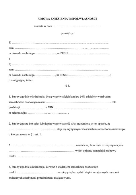 Schemat współwłasności samochodu