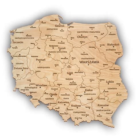 Mapa Polski z zaznaczonymi regionami o najwyższych zarobkach dla negocjatora telefonicznego