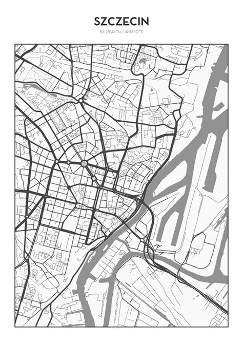 Mapa Szczecina z zaznaczonymi adresami kancelarii komorniczych