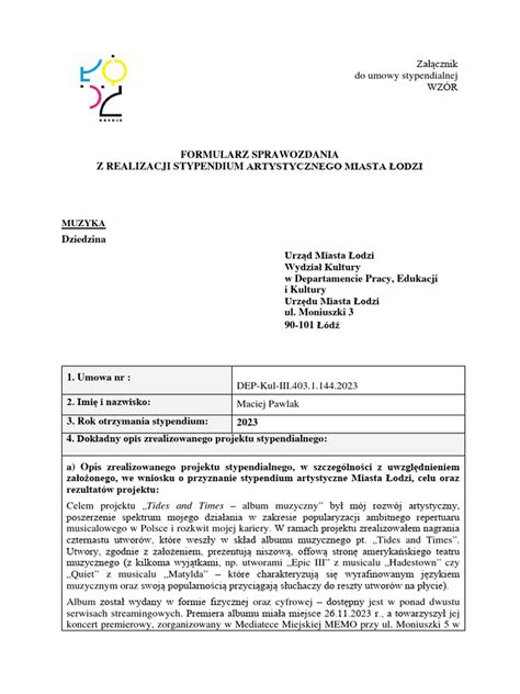 Formularz sprawozdania o terminach zapłaty